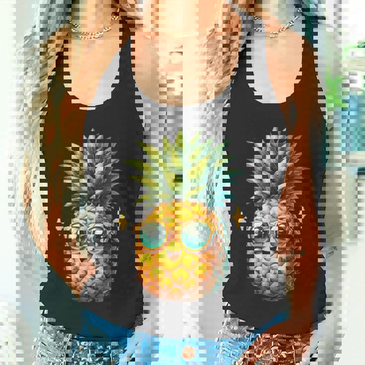 パイナップル柄 フルーツタリアン トロピカルパイナップル フルーツファン タンクトップ