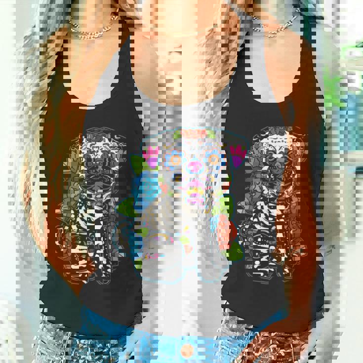 パグ シュガースカル メキシコ 犬 カラベラ 死者の日 タンクトップ