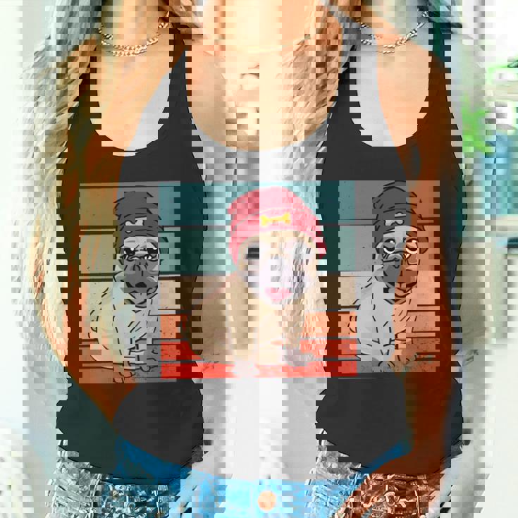 パグ ビーニー 赤骨かわいい遊び心のある幸せなスタイリッシュな動物ペット 長袖tシャツ タンクトップ