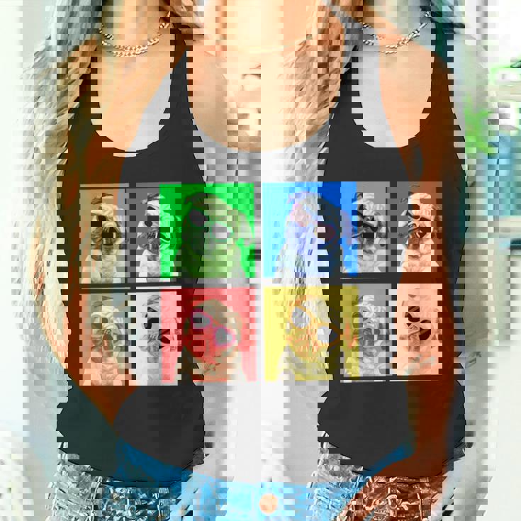 パグ 面白いtシャツ 犬 かわいい メンズ 子供 おもしろ 服 雑貨 グッズ ネタ わんこ イヌ 黒パグ タンクトップ