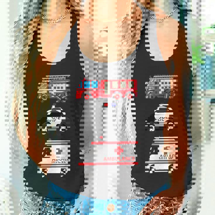 パトカー 消防車 救急車 ファーストレスポンダーデザイン タンクトップ