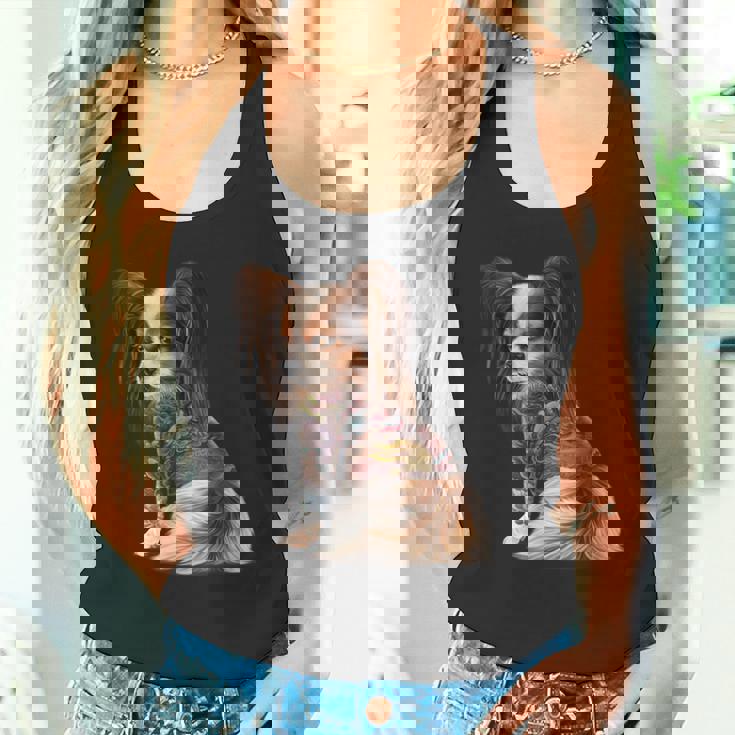 パピヨン犬 日本の伝統的なドラゴンタトゥー イレズミ タンクトップ