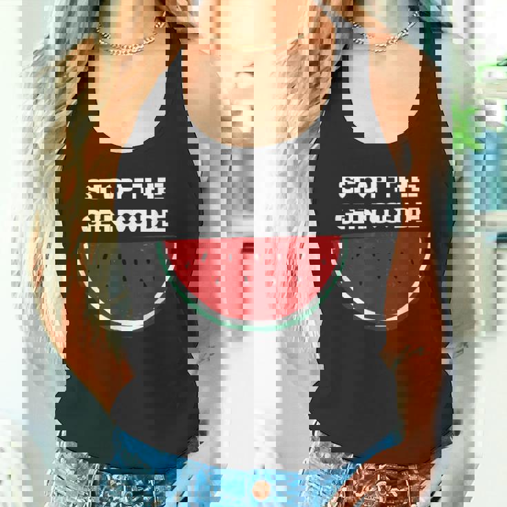 パレスチナスイカ ジェノサイドを止める タンクトップ