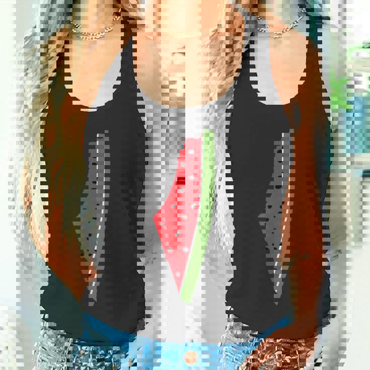 パレスチナ平和 パレスチナのスイカ タンクトップ