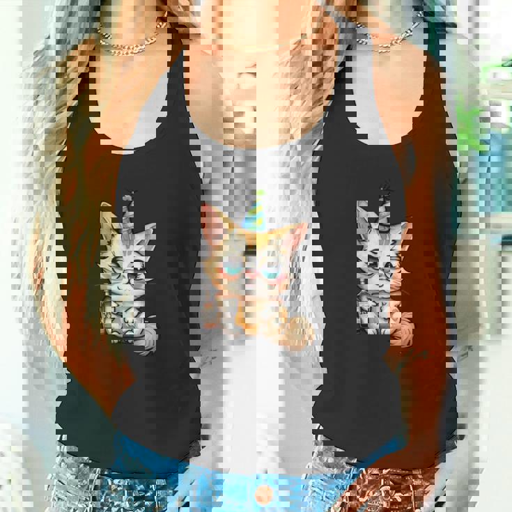 パーティー 猫 ドリンク 飲んだ 酔った プッシー キティ 猫 お祝い ブーー タンクトップ