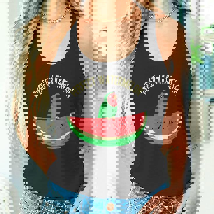 パーフェクトスイカラブバード、バーブミーム、グリーンオウムフルーツ タンクトップ