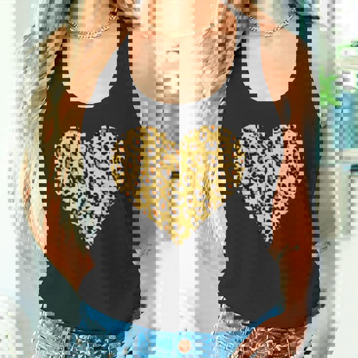 ヒョウ柄ハートデザイン ヒョウ柄 タンクトップ