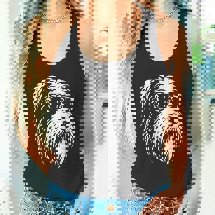 ビアデッド・コリー サングラス 犬 グラフィック デザイン タンクトップ