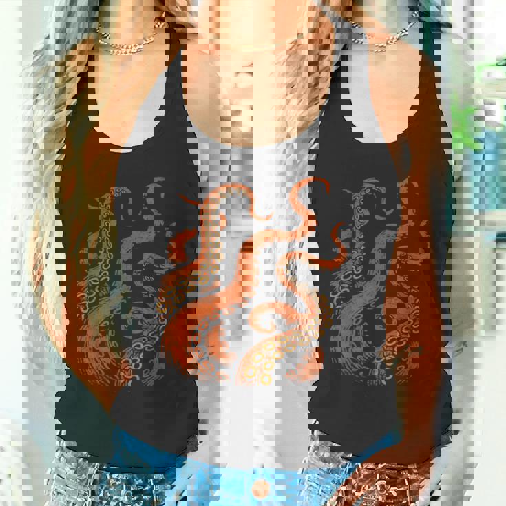 ビンテージ海モンスターtシャツ ディープオーシャンアートグラフィックtシャツ タンクトップ