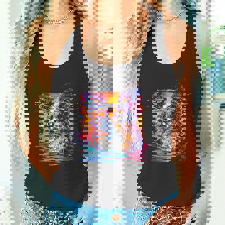 ビーチ・ポップアート クールなパピヨン タンクトップ