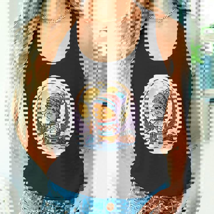 ビーバームーン 冬のワンダーランドのかわいいビーバー タンクトップ