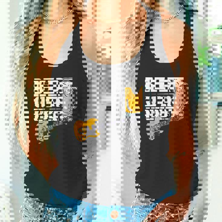 ビール ギター リピート ギター ベース ロックンロール ギタリスト向け タンクトップ