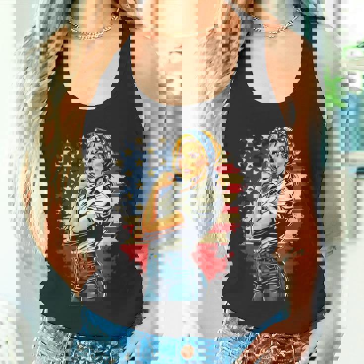 ピンアップセクシースタイルアメリカの象徴 タンクトップ