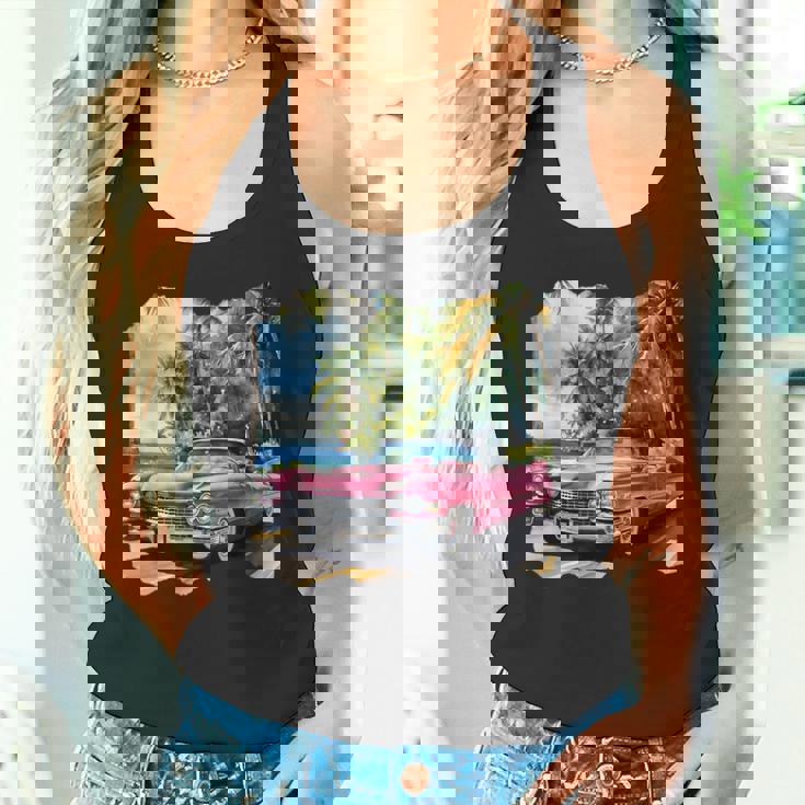 ピンク キャデラック ルックイン ビンテージビークル タンクトップ