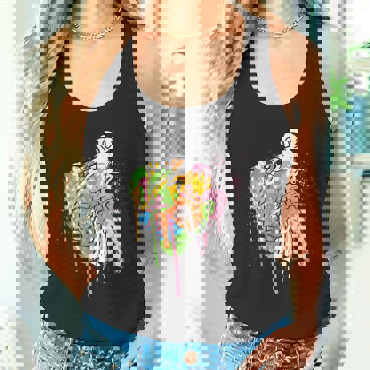 ピンクパンサー グラフィティ ブラック ラインアート タンクトップ