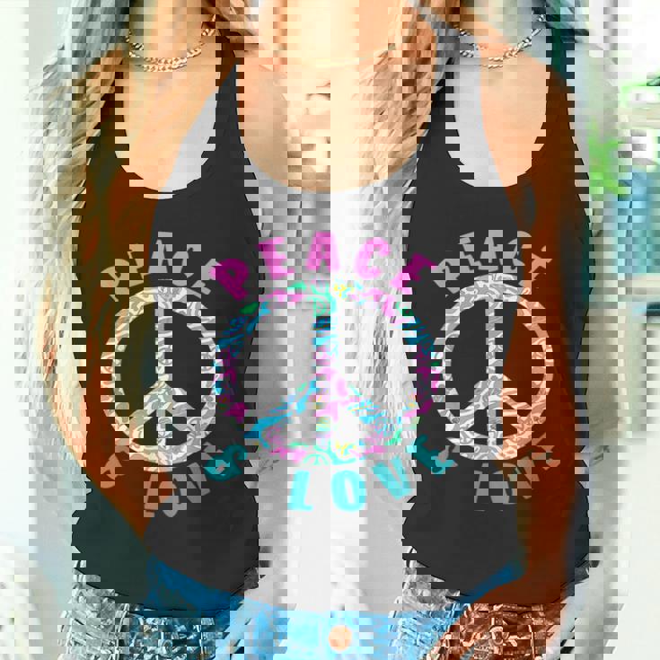 ピースアンドラブカラフルヒッピーシンボル タンクトップ