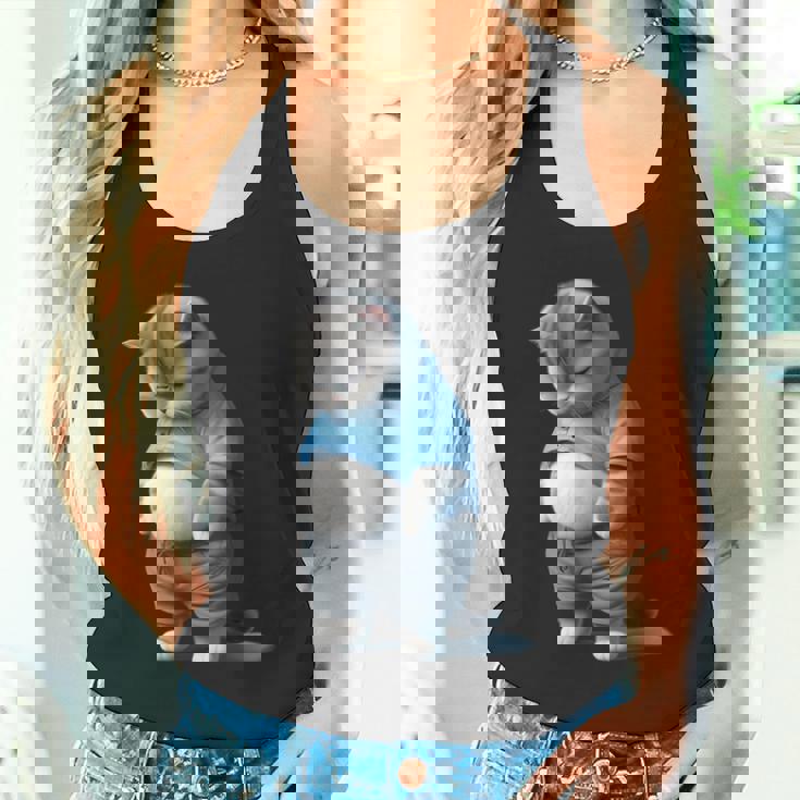 ファニー ファット 悲しい猫 アートデザイン 太った子猫 猫好き タンクトップ