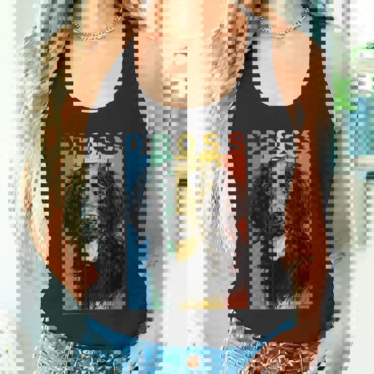 ファニーフラットコーテッドレトリバーボスママダッドドッグラバー タンクトップ