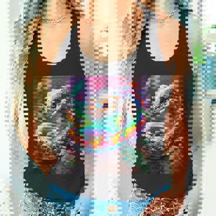 ファンタジー かわいい 鮮やかな蛇の葉 タンクトップ