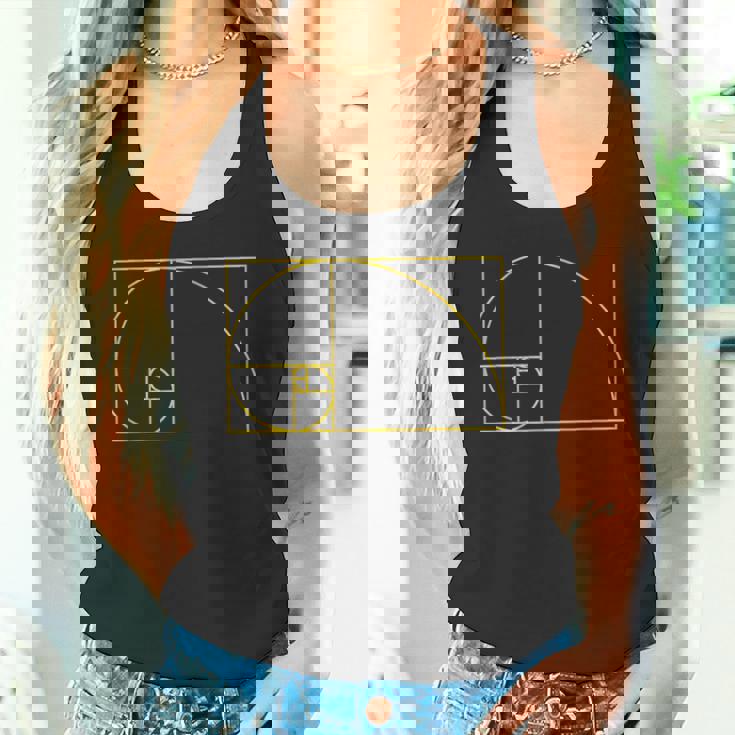 フィボナッチシーケンスゴールデンカットルールフィボナンバー。 タンクトップ