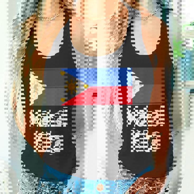 フィリピン国旗 Mahal Kita I Love You タガログ語 ピノイ フィリピン語 タンクトップ