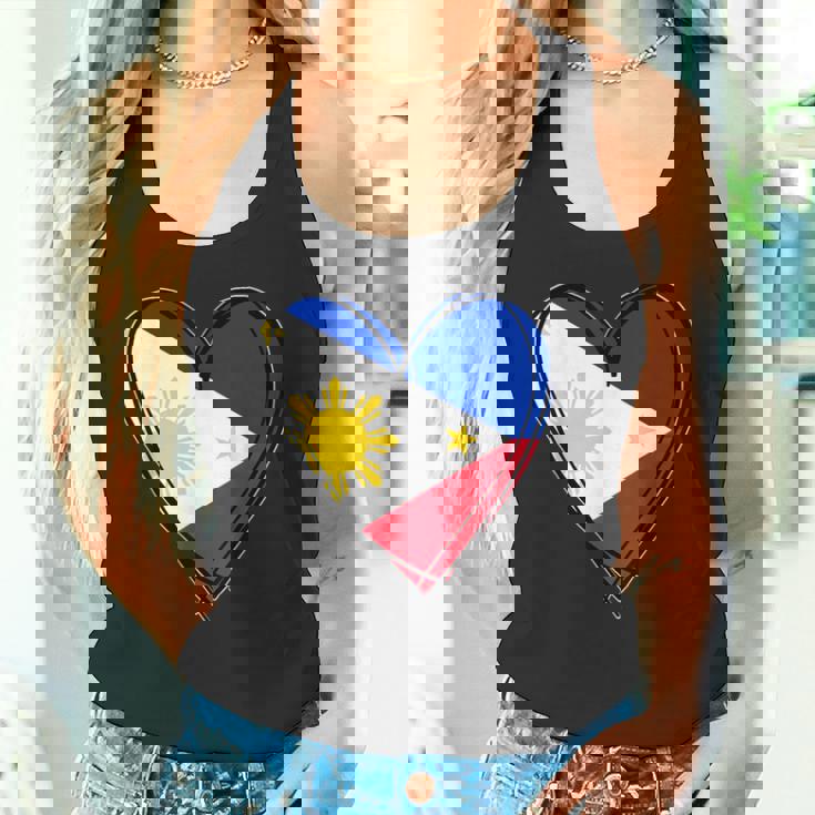 フィリピン独立記念日 I Love Philippines 国旗 ハート タンクトップ