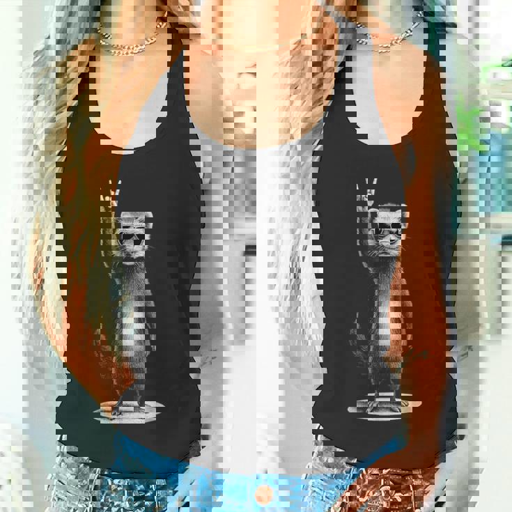 フェレット ロックミュージック レトロ ヴィンテージ ペット愛好家 タンクトップ