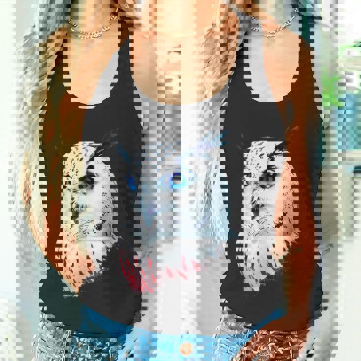 フクロウの傑作 雪フクロウ 鳥アート 動物 雪フクロウ タンクトップ