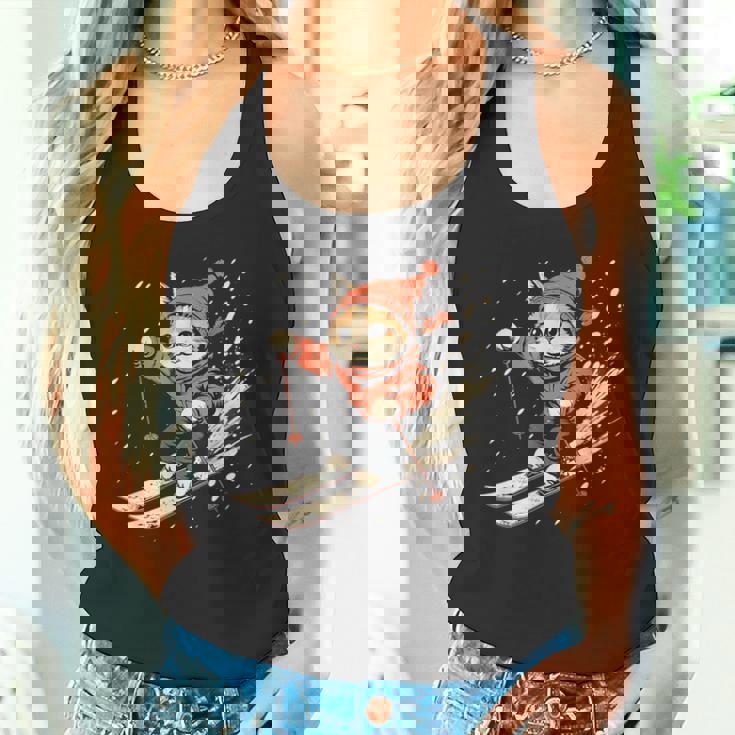 フリースタイルスキーヤー猫 フリースタイルスキー タンクトップ