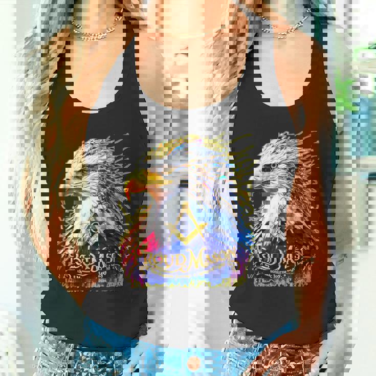 フリーメイソンs&C「マイティカラーイーグル」と書かれたフリーメイソンのシンボル。 タンクトップ