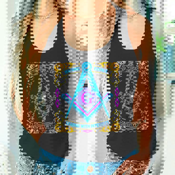 フリーメーソンのシンボル「誠実さをもってリードするフリーメーソンの父」 タンクトップ