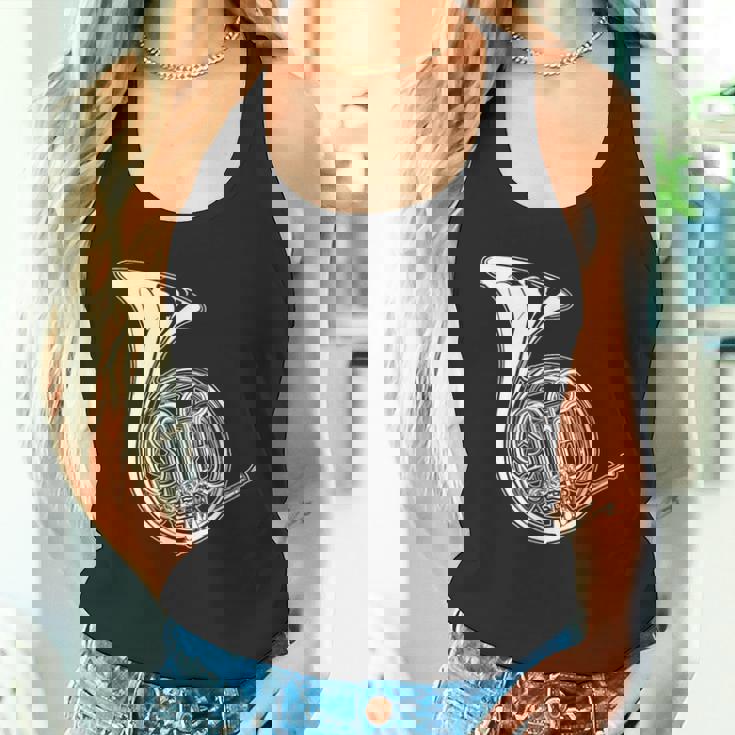 フレンチホルン製図コンサートバンドホルニスト タンクトップ