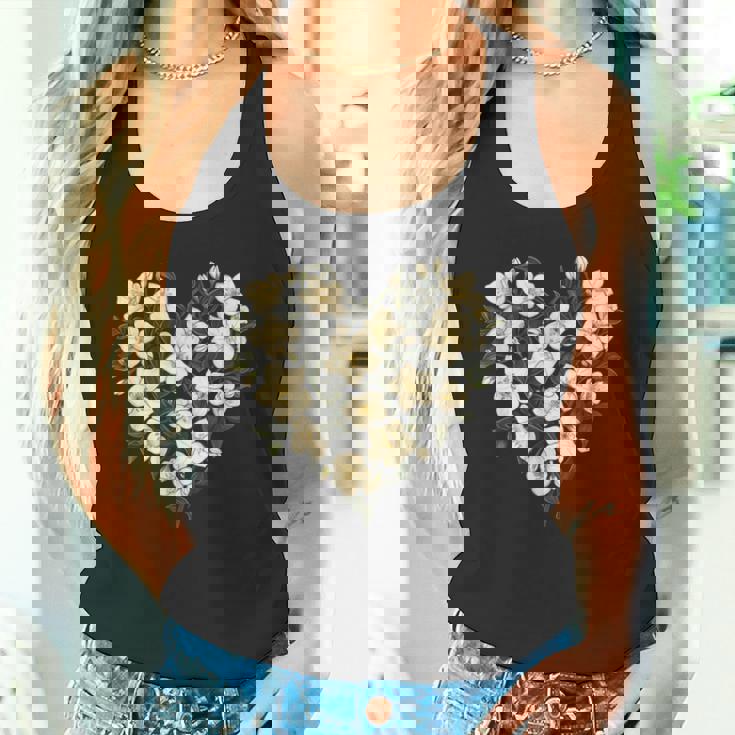 フローラル ジャスミン フラワーガール ハート バレンタインデー 植物 ママ タンクトップ