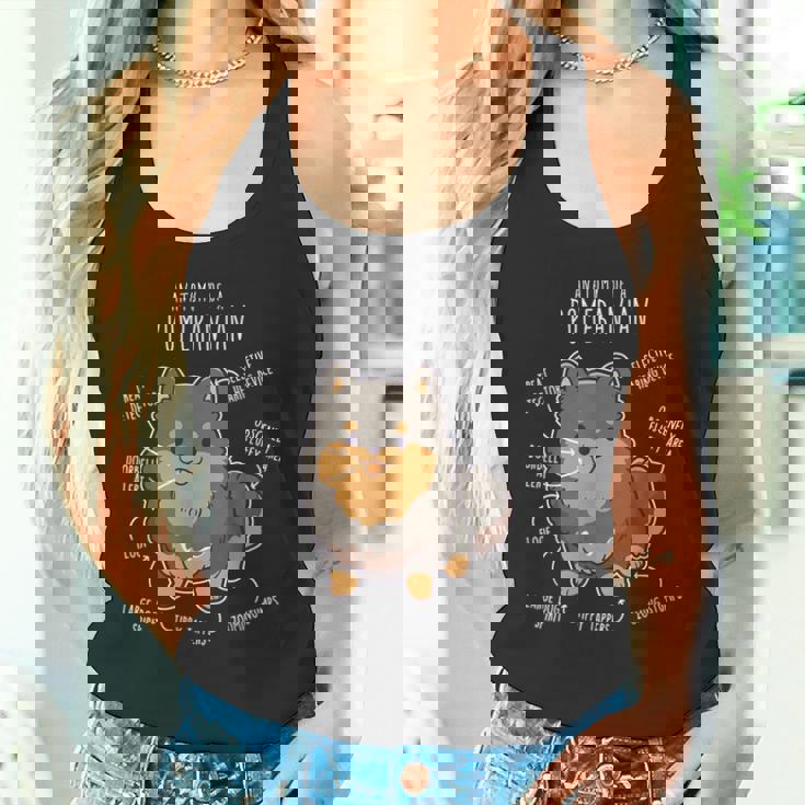 ブラック&タン ポメラニアン 犬の解剖学 面白い かわいい ペット ポンポン ママ タンクトップ