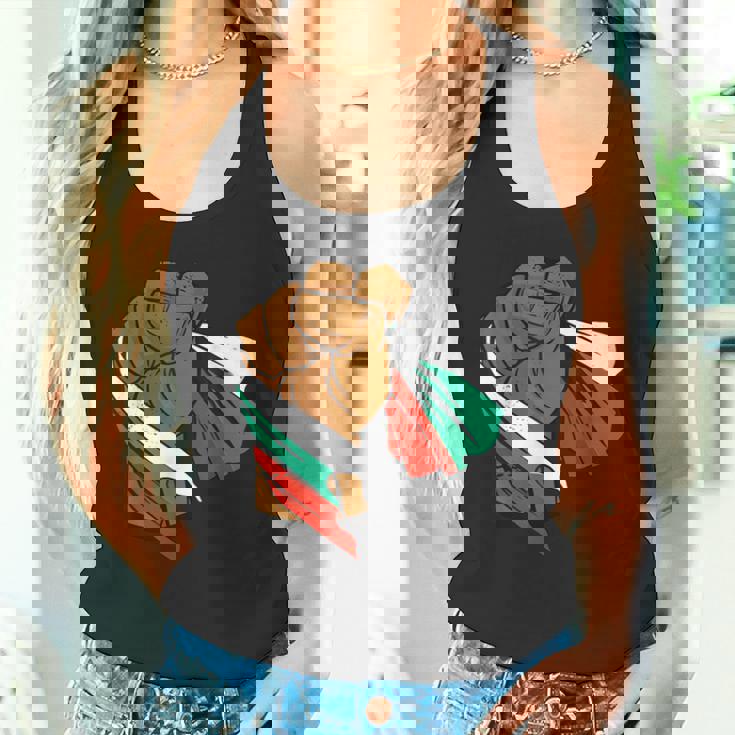 ブルガリア 国旗 パワーハンドフィスト ブルガリアルーツ ブルガリアプライド タンクトップ