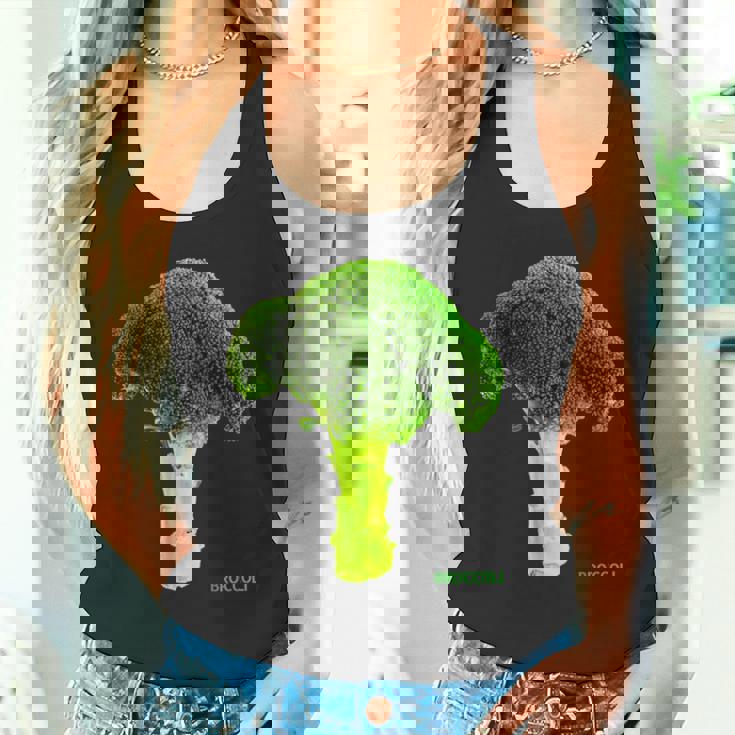 ブロッコリー 大 写真 & 文字 Broccoli Big Photo & Text タンクトップ