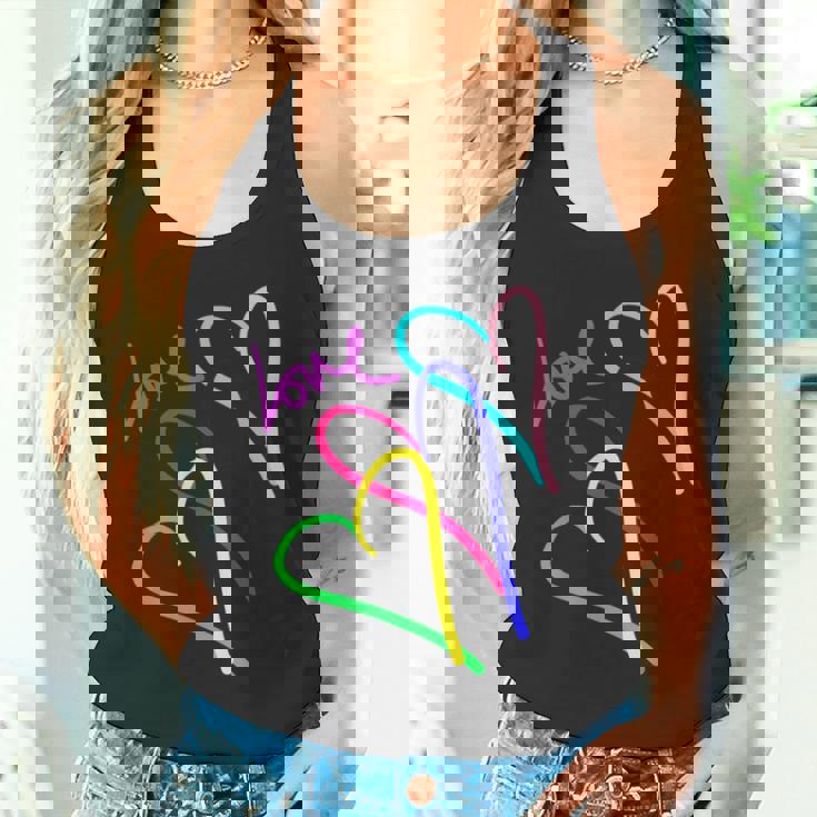 プレッピー パステル キドコア ハート レインボー ラブ バレンタイン タンクトップ