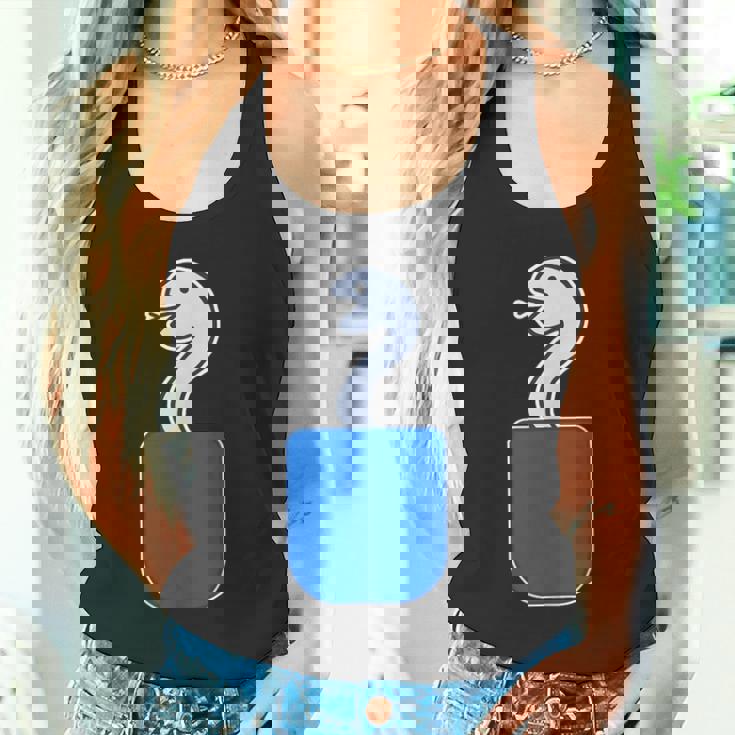 ヘビ 蛇（巳年）《いん ざ ポケット》ワンポイント 胸【どうぶつ フレンズ】動物 ポップ かわいい イラスト タンクトップ