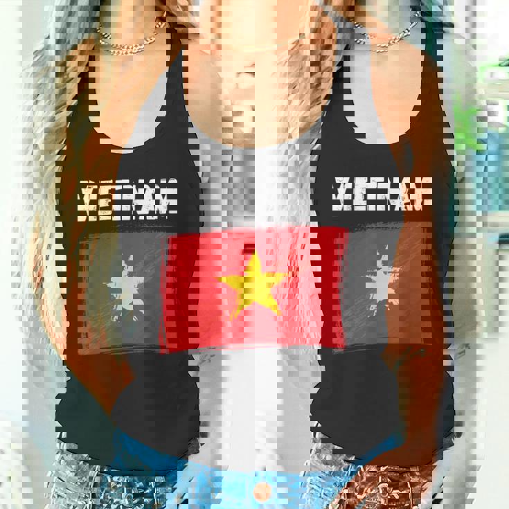 ベトナム国旗 ホリデー ビンテージ グランジ ベトナム国旗 タンクトップ