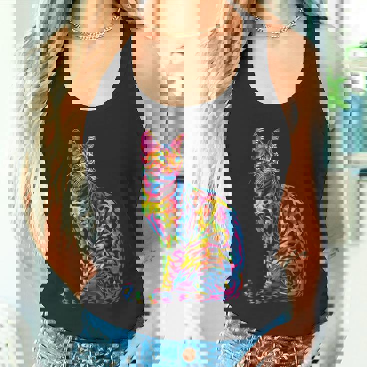 ベンガル猫ポップアート タンクトップ