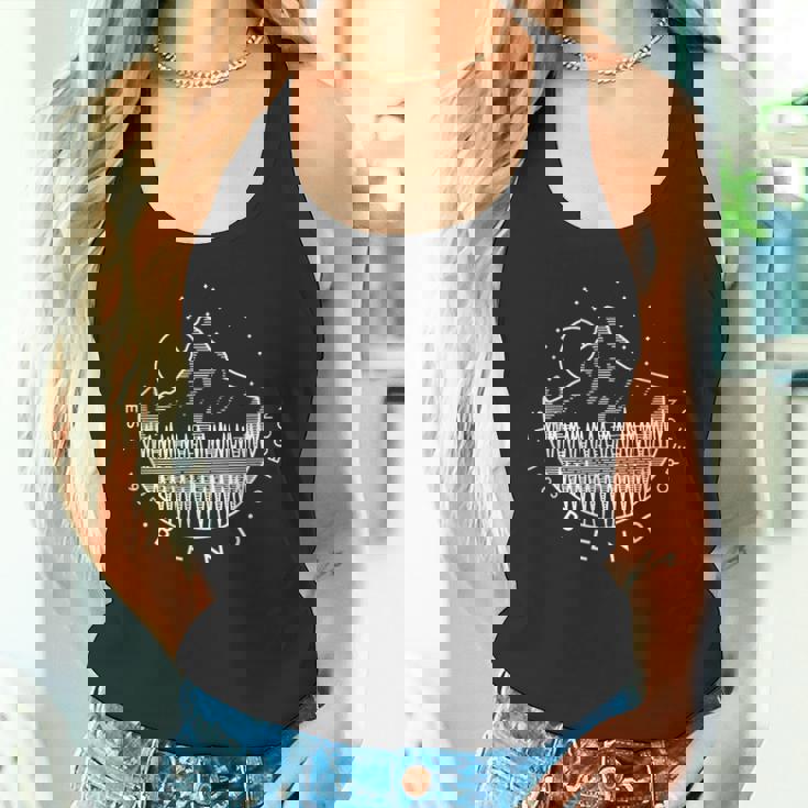 ベンド オレゴン 山と森 シンプル ミニマルデザイン タンクトップ