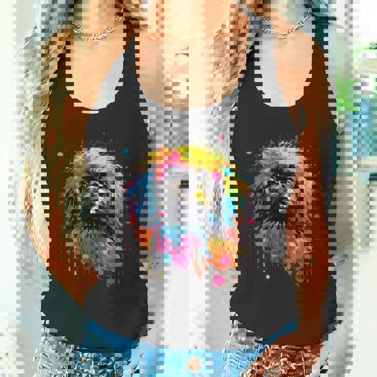 ペキニーズに描かれたペキニーズに描かれたかわいいペキニーズ犬 タンクトップ