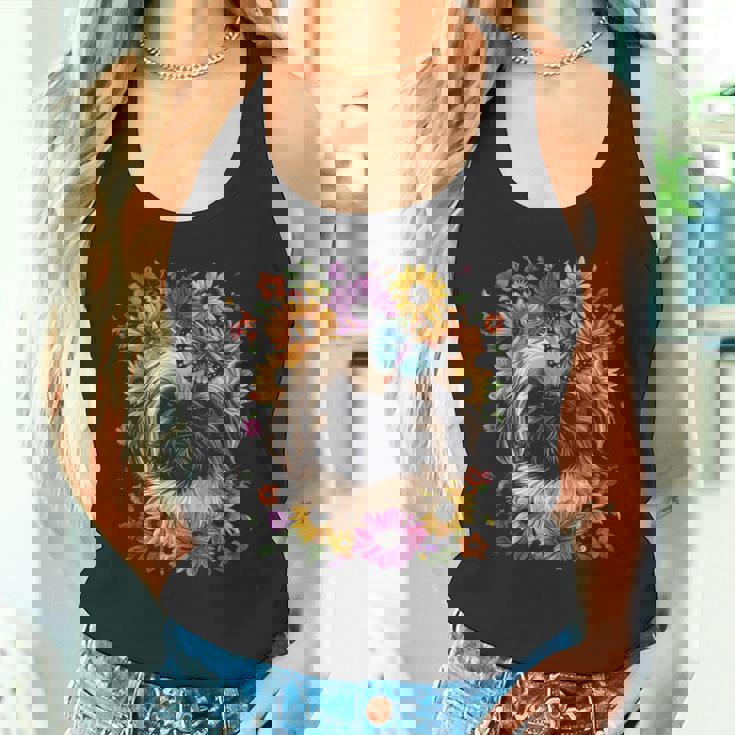 ペキニーズ犬 キュート 花柄 ひまわり コテージコア ママ お父さん タンクトップ