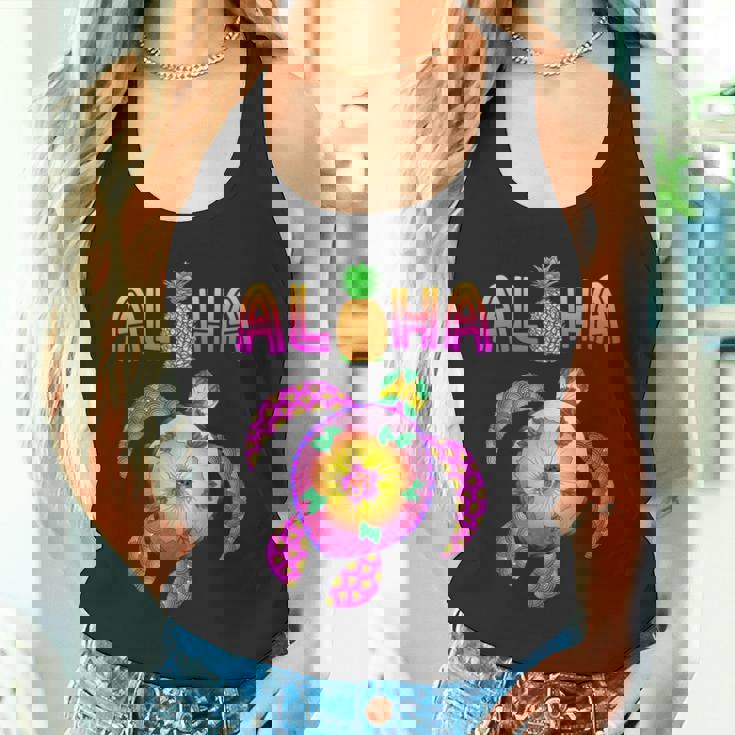 ホヌウミガメ アロハ ハワイ諸島 バケーション タンクトップ