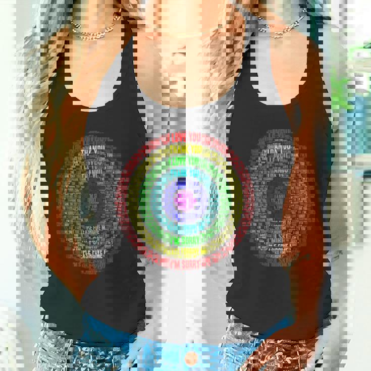 ホ・オポノポノの祈りの言葉クラウドアート タンクトップ