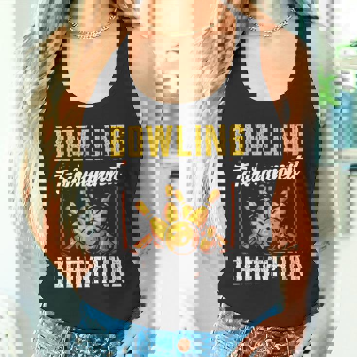 ボウリング大会優勝 クルー ボウリング チーム ホビー ボウラー タンクトップ