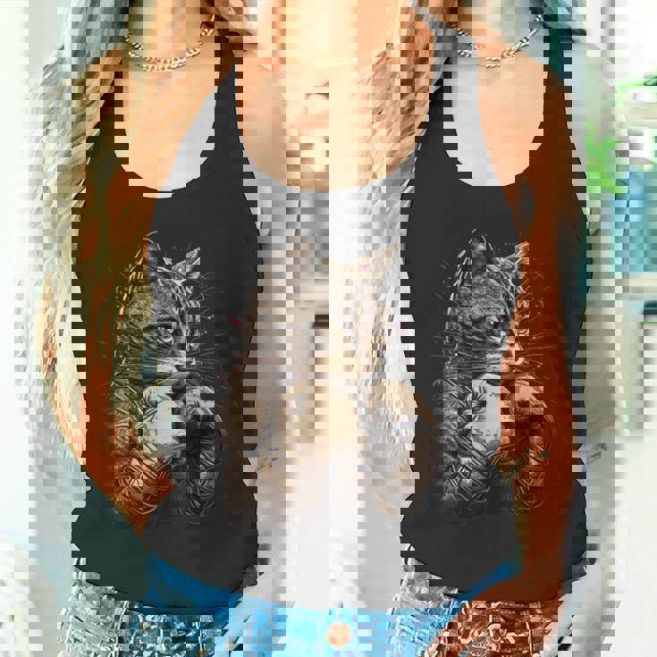 ボクシング キャット ボクサー 面白い猫のグラフィック タンクトップ