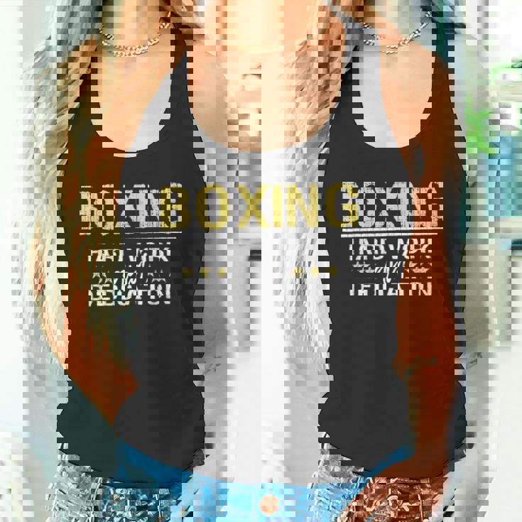 ボクシングハードワークと献身 キックボクシングジムボクサー タンクトップ