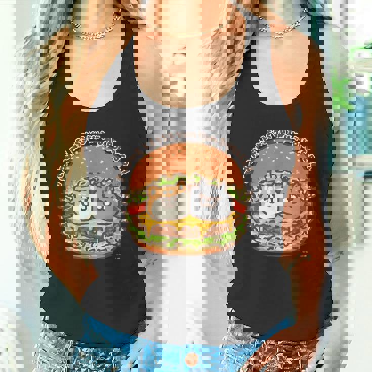 ボンレス犬とボンレス猫 ハンバーガー ダークカラー タンクトップ