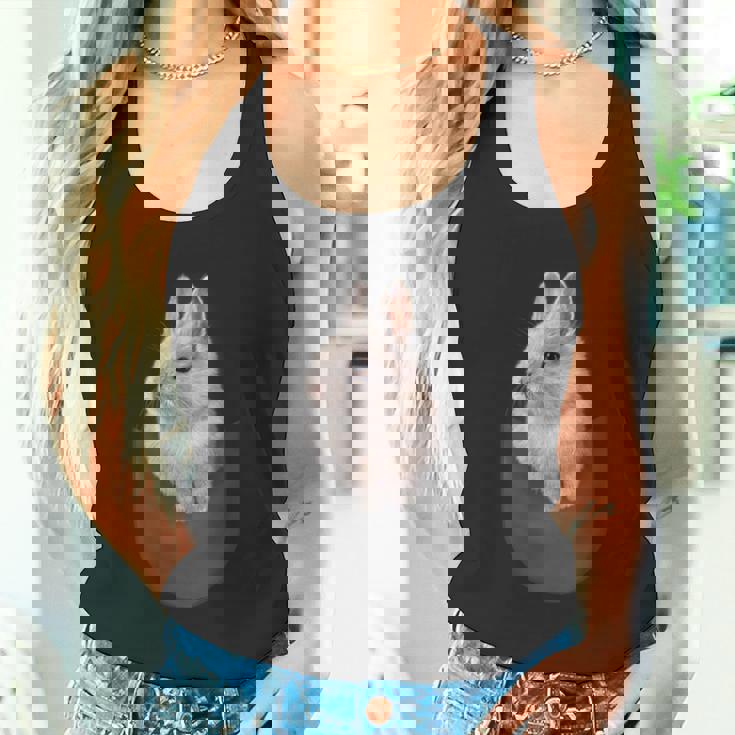 ポケット ホワイト 子ウサギ タンクトップ